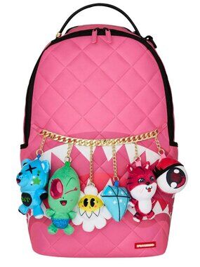 Sprayground KAWAII CUTIE Hanging Charms Backpack🔥New Pink Bookbag School Bag